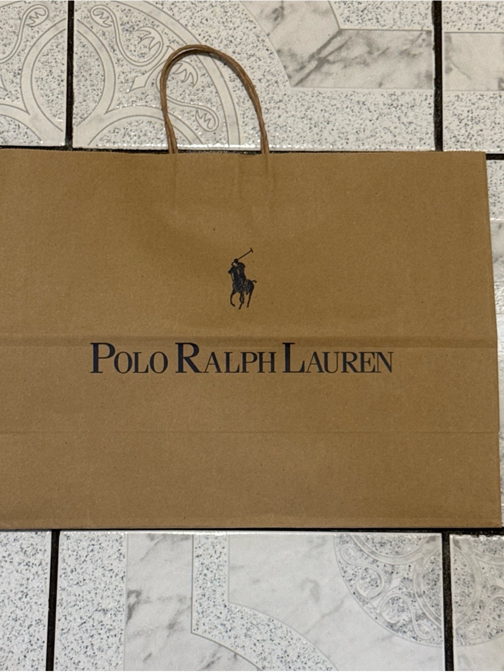 Polo Ralph Lauren Brown Paper Shopping Bag / Tote 16" x 12" x 6"